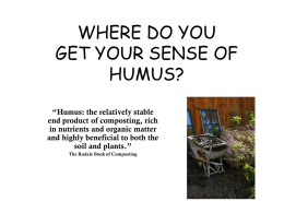 WHERE DO YOU GET YOUR SENSE OF HUMUS?