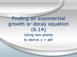 Alg II (6.14) Finding an exponential equ. 1