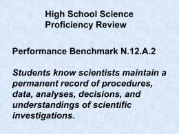 Nature of Science #2 Proficiency Review