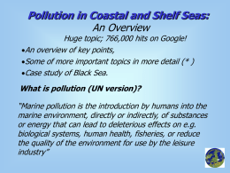 Pollution in coastal seas