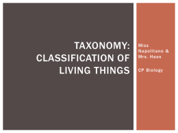 Taxonomy: Classification of Living Things