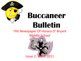 Buccaneer Bulletin - Horace O`Bryant School