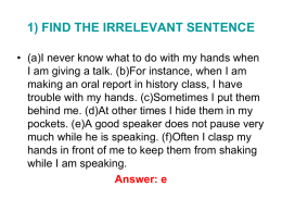 1) find the irrelevant sentence