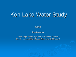 Ken Lake Water Study