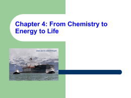Ch. 4: From Chemistry to Energy to Life