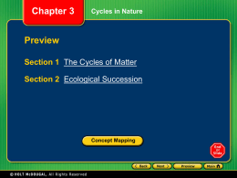 Section 1 The Cycles of Matter Chapter 3