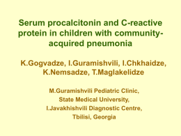Serum procalcitonin and C-reactive protein in children with