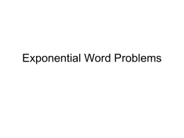 Exponential Word Problems