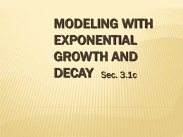 Modeling with Exponential Growth and Decay