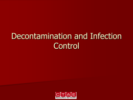 Decontamination and Infection Control PowerPoint