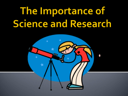 The Importance of Science and Research Power Point