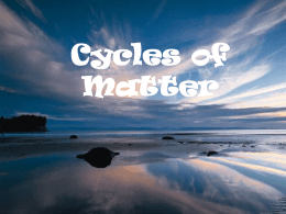 Cycles of Matter - Brookwood High School