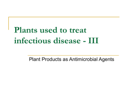 Plants used to treat infectious disease
