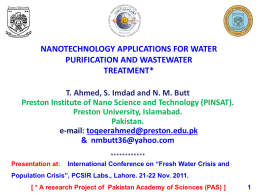 NANOTECHNOLOGY APPLICATIONS IN WATER
