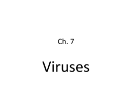 Ch. 7 Viruses