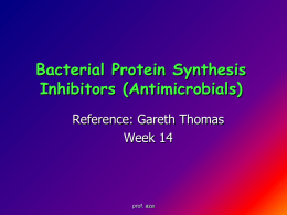 Bacterial Protein Synthesis Inhibitors (Antimicrobials)