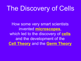 Discovery of Cells PPT - Ms. George`s Science Class