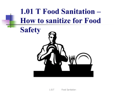 1.01 T Food Sanitation