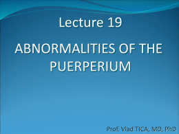 Lecture 19 – Abnormalities of puerperium