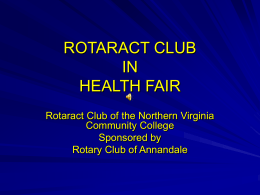NVCC Rotaract: Dental Clinic at Health Fair