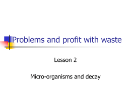 Problems and profit with waste