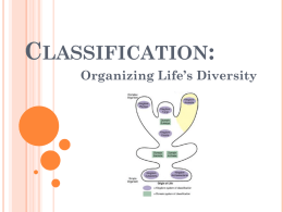 Classification: Organizing Life`s Diversity