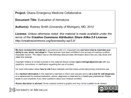 Evaluation of Hematuria - Open.Michigan