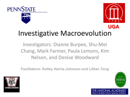 Investigative Macroevolution (PowerPoint) Madison 2010