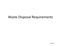 Waste Disposal Changes Spring 2013
