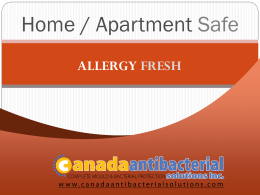 Allergy Safe Homes - Canada Antibacterial Solutions