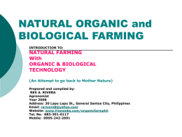 NATURAL ORGANIC and BIOLOGICAL FARMING