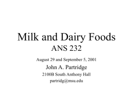 Milk and Dairy Foods ANS 232