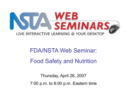 US Food & Drug Administration - NSTA Learning Center