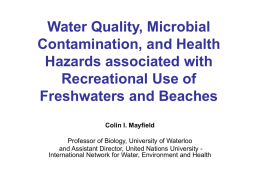 ater Quality, Microbial Contamination, and Health
