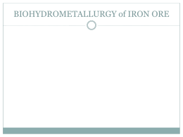 BIOHYDROMETALLURGY of IRON ORE