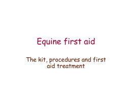 Lecture 9 - First aid