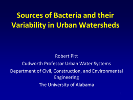 bacteria sources and data analyses 2012 EWRI