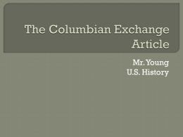 The Columbian Exchange Article