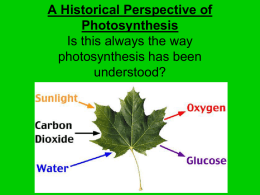 Photosynthesis - Historial Perspective - CIA-Biology-2011-2012