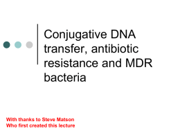 Conjugative DNA transfer, antibiotic resistance and MDR bacteria