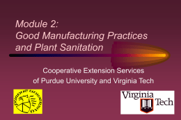 Module 2: ·Good Manufacturing Practices and Plant Sanitation