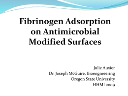 Fibrinogen Adsorption on Antimicrobial Modified Surfaces Synthesis