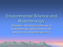 Environmental Science and Biotechnology
