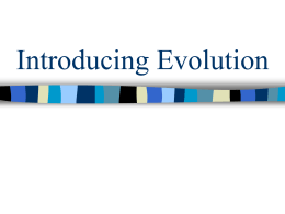 Introducing Evolution