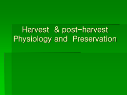 Harvest & post-harvest Physiology and Preservation