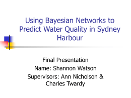 Using Bayesian Networks for Water Quality Prediction in Sydney