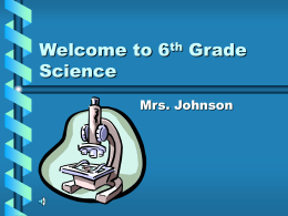 Welcome to 6th Grade Science