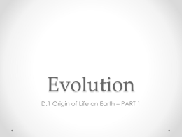 D.1 Origins of Life