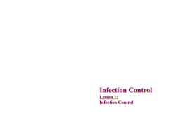 Infection Control Lesson 1