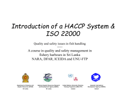 Introduction to HACCP - FTP-UNU